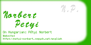 norbert petyi business card
