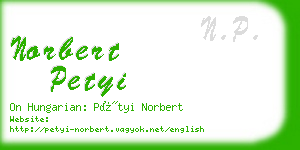 norbert petyi business card